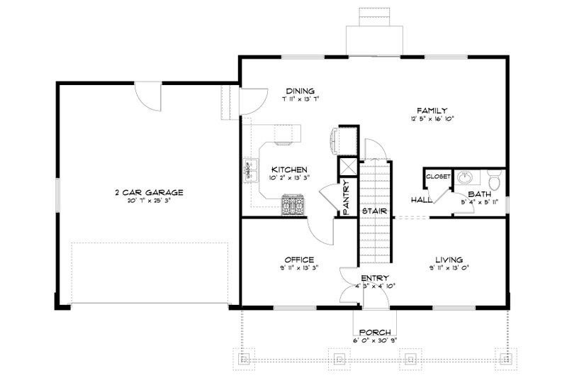 House Blueprint - Floor Plan - Main Floor for Farmhouse House Plan #1060-441 - 3 bed, 2.5 bath