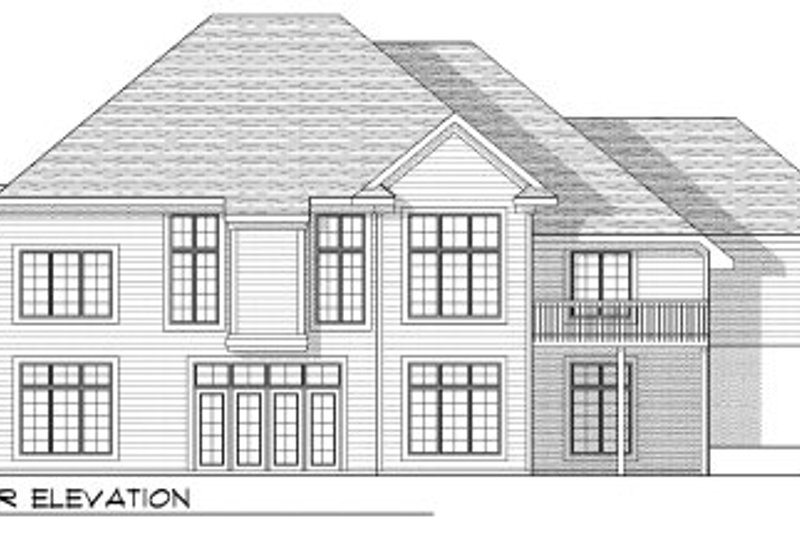 Home Plan - Exterior - Rear Elevation for European House Plan #70-809 - 4 bed, 3 bath