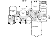 European Style House Plan - 4 Beds 4 Baths 3166 Sq/Ft Plan #135-125 