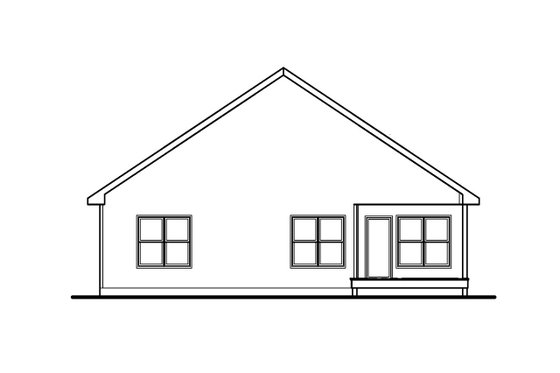 Exterior - Rear Elevation for Craftsman House Plan #20-2262 - 2 bed, 2.5 bath