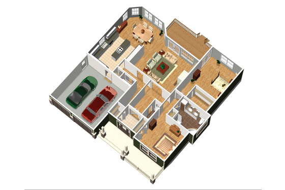 Floor Plan - Main Floor 1 for Country House Plan #25-4449 - 2 bed, 1 bath