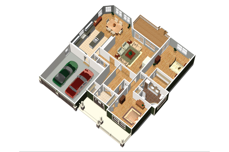 Dream House Plan - Floor Plan - Main Floor 1 for Country House Plan #25-4449 - 2 bed, 1 bath