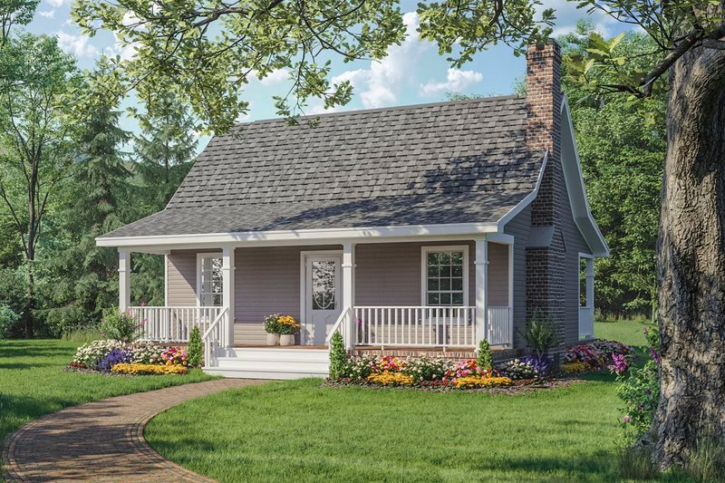 Plan 21-108 — Cabin / Cottage, 600 sq ft (Houseplans.com)