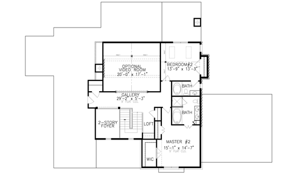 Floor Plan - Upper Floor for Farmhouse House Plan #54-570 - 4 bed, 4.5 bath