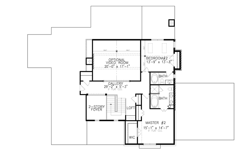 House Design - Floor Plan - Upper Floor for Farmhouse House Plan #54-570 - 4 bed, 4.5 bath