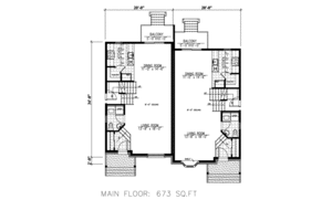 Floor Plan - Main Floor House Plan #138-365 - 3 bed, 1.5 bath