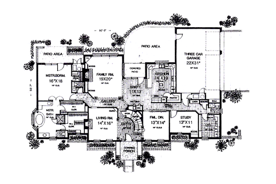 Floor Plan - Main Floor for Colonial House Plan #310-947 - 4 bed, 3.5 bath