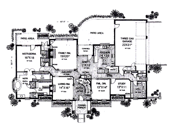 Colonial Floor Plan - Main Floor Plan #310-947