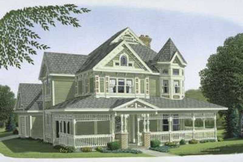 Architectural House Design - Victorian Exterior - Front Elevation Plan #410-111