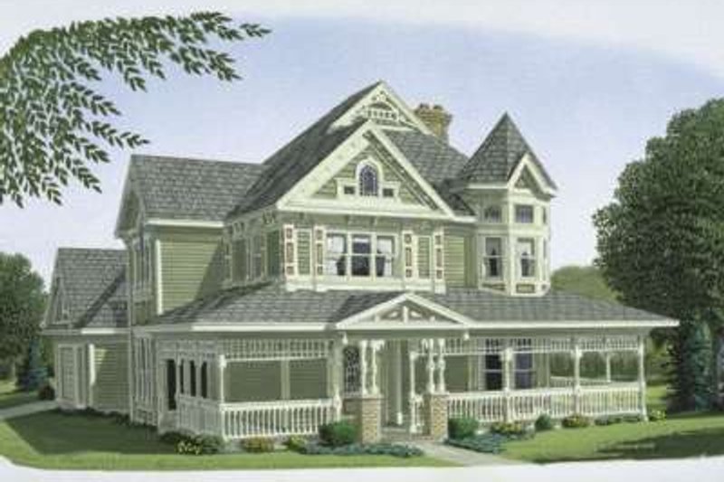 Victorian Style House Plan - 3 Beds 2.5 Baths 2312 Sq/Ft Plan #410-111