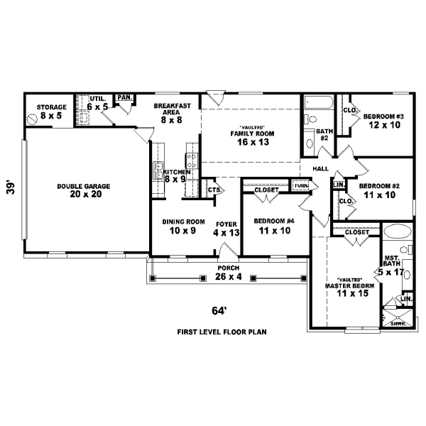 Traditional Floor Plan - Main Floor Plan #81-13662