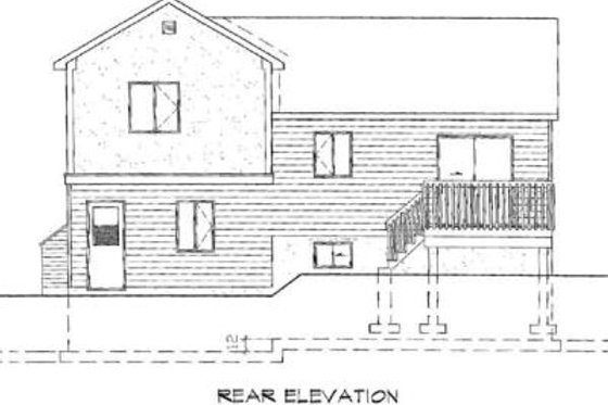 Exterior - Rear Elevation for Traditional House Plan #25-3001 - 2 bed, 1 bath