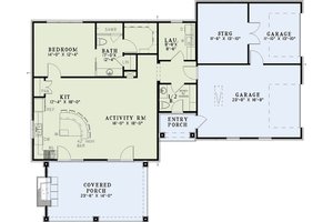 Floor Plan - Main Floor for European House Plan #17-2577 - 1 bed, 1.5 bath