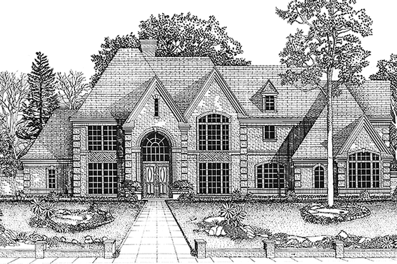 Dream House Plan - European Exterior - Front Elevation Plan #974-35