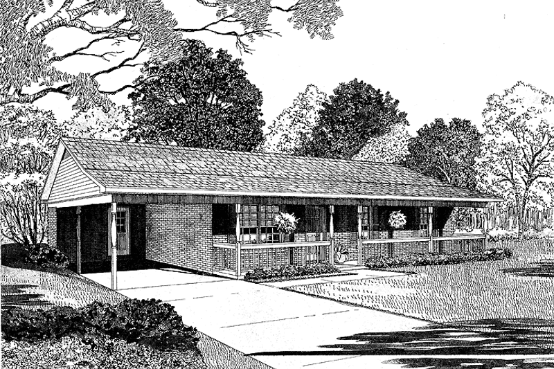 Dream House Plan - Exterior - Front Elevation 3 for Contemporary House Plan #17-2804 - 3 bed, 1.5 bath
