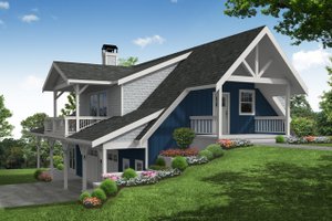Cottage Exterior - Front Elevation Plan #124-1204