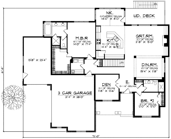 European Floor Plan - Main Floor Plan #70-585