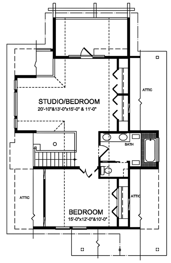 House Plan Design - Cabin Floor Plan - Upper Floor Plan #118-150