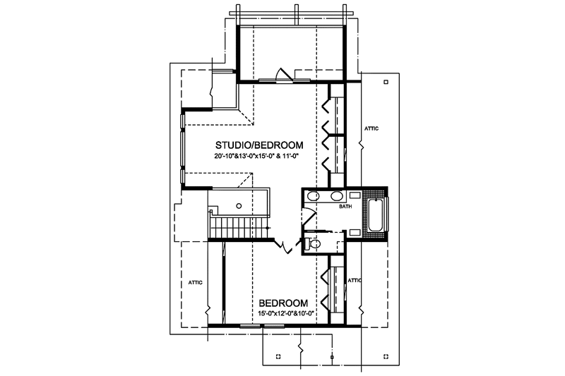 Home Plan - Floor Plan - Upper Floor for Cabin House Plan #118-150 - 3 bed, 2 bath