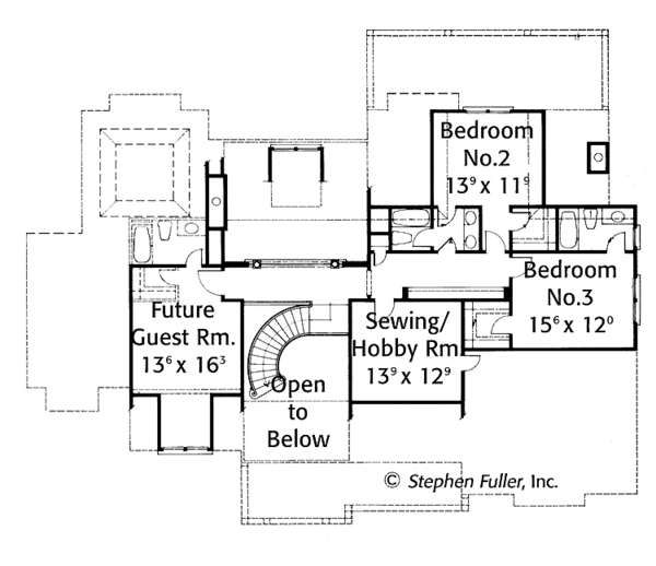House Plan Design - Country Floor Plan - Upper Floor Plan #429-346