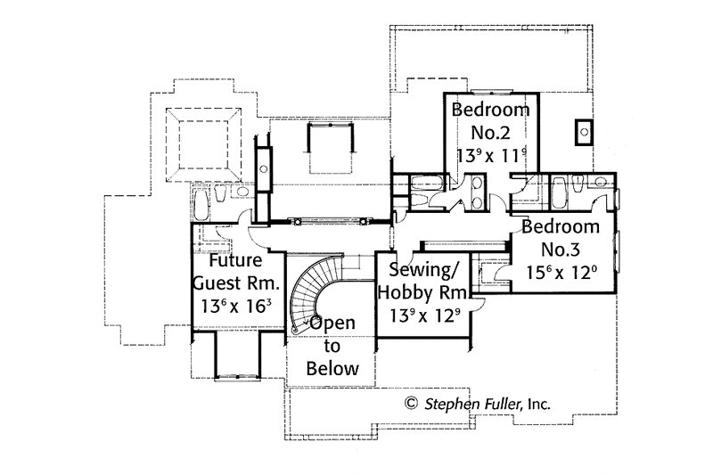 Home Plan - Floor Plan - Upper Floor for Country House Plan #429-346 - 3 bed, 3.5 bath