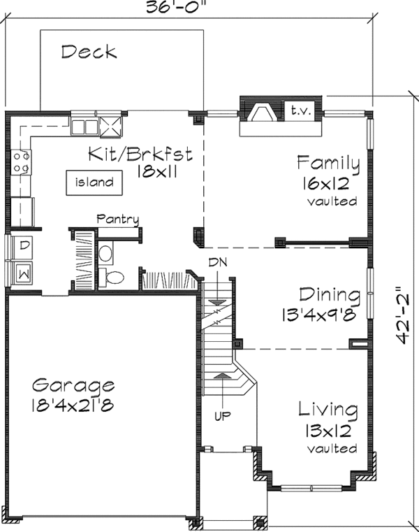 Dream House Plan - Traditional Floor Plan - Main Floor Plan #320-530