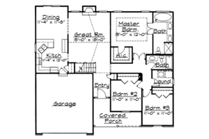 Traditional Style House Plan - 3 Beds 2 Baths 1570 Sq/Ft Plan #31-135 ...