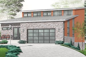 House Blueprint - Contemporary Exterior - Front Elevation Plan #23-2460