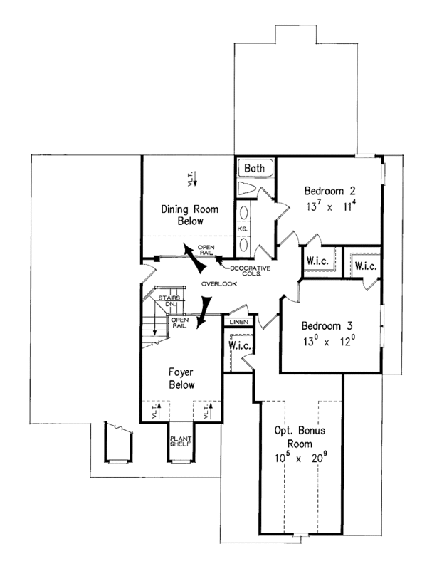 Dream House Plan - Country Floor Plan - Upper Floor Plan #927-742