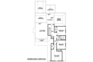 Floor Plan - Upper Floor for European House Plan #81-859 - 3 bed, 2.5 bath