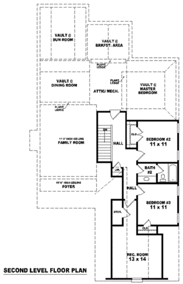 European Floor Plan - Upper Floor Plan #81-859