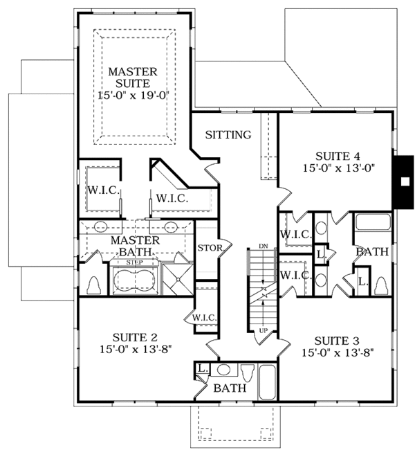 Architectural House Design - Country Floor Plan - Upper Floor Plan #453-371