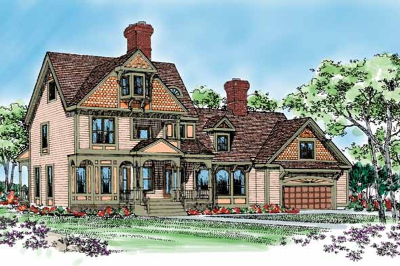 Architectural House Design - Victorian Exterior - Front Elevation Plan #72-896