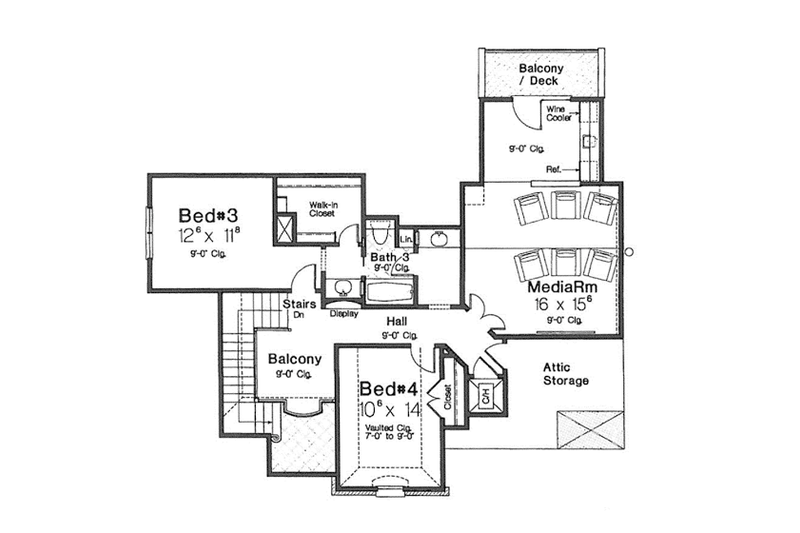 House Plan Design - Floor Plan - Upper Floor for European House Plan #310-1276 - 4 bed, 3.5 bath