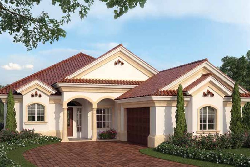 Home Plan - Mediterranean Exterior - Front Elevation Plan #938-24