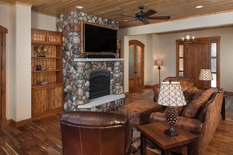Dream House Plan - Interior - Family Room for Log House Plan #928-263 - 5 bed, 4.5 bath