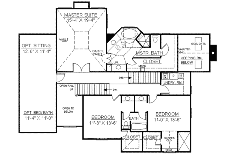Home Plan - Floor Plan - Upper Floor for European House Plan #119-110 - 4 bed, 3 bath