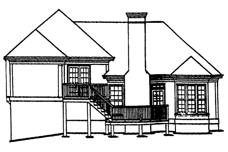 Home Plan - Exterior - Rear Elevation for Country House Plan #429-153 - 3 bed, 2.5 bath