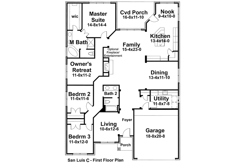 House Plan Design - Floor Plan - Main Floor for Country House Plan #120-238 - 3 bed, 2 bath
