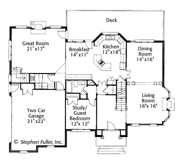 Home Plan - Colonial Floor Plan - Main Floor Plan #429-420
