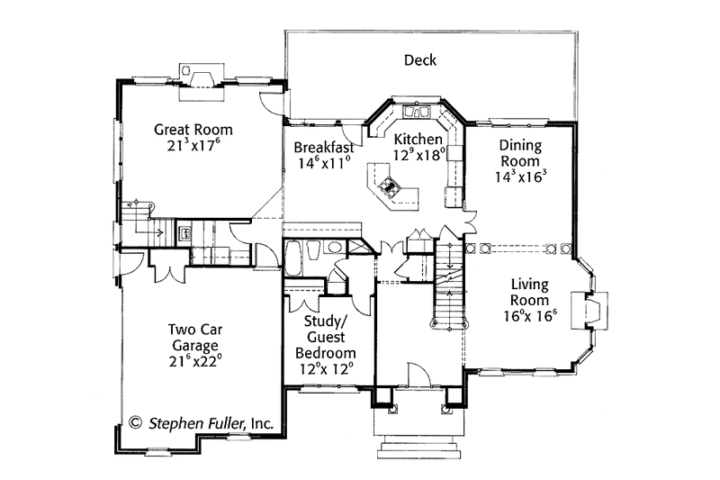 Home Plan - Floor Plan - Main Floor for Colonial House Plan #429-420 - 4 bed, 3 bath