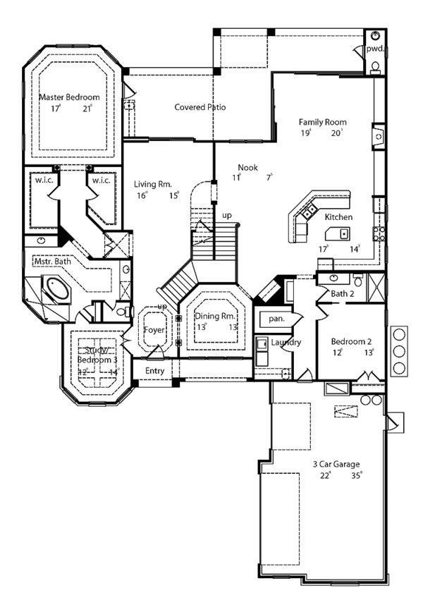 Home Plan - Mediterranean Floor Plan - Main Floor Plan #417-571