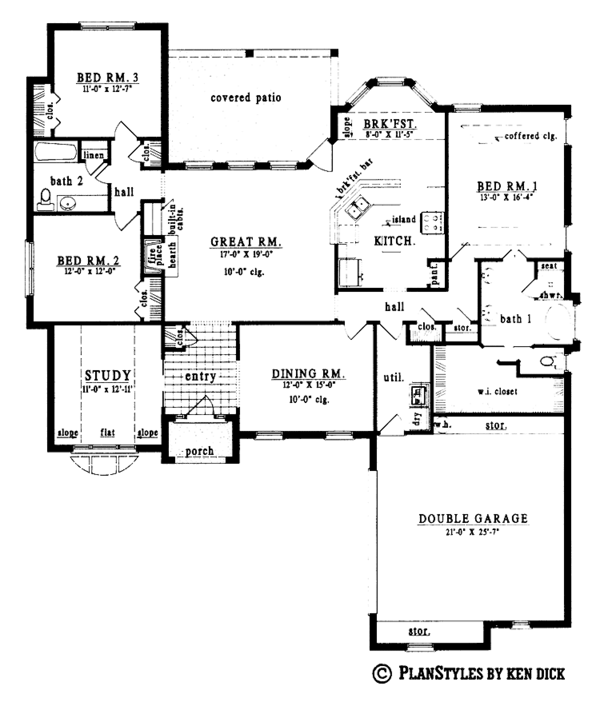 Home Plan - Country Floor Plan - Main Floor Plan #42-476