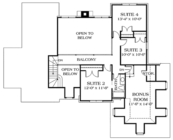 Home Plan - Traditional Floor Plan - Upper Floor Plan #453-102