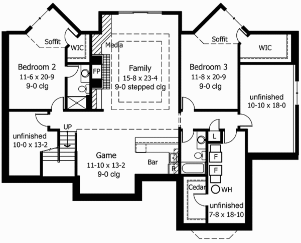 Dream House Plan - Country Floor Plan - Lower Floor Plan #51-1129