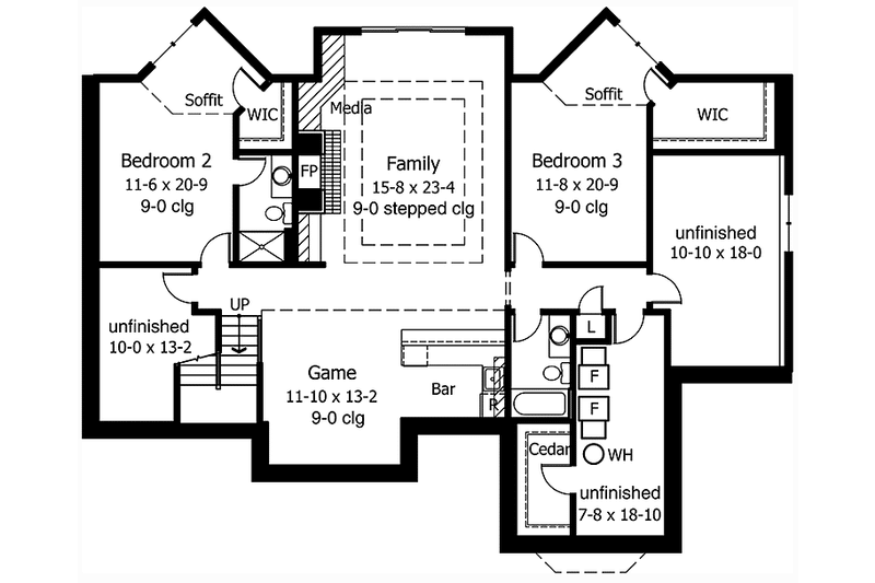 Dream House Plan - Floor Plan - Lower Floor for Country House Plan #51-1129 - 3 bed, 3.5 bath