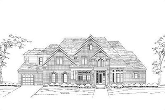 Exterior - Front Elevation for Traditional House Plan #411-814 - 5 bed, 4.5 bath