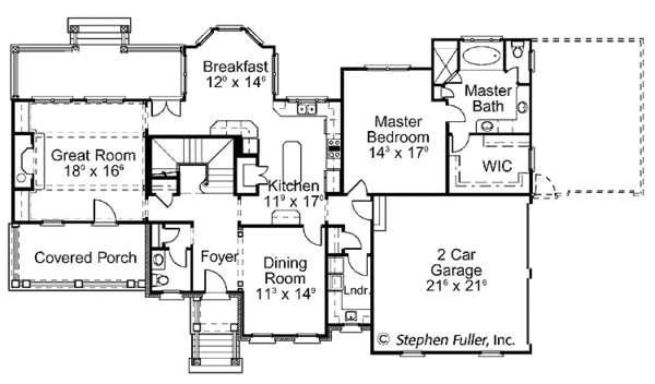 Home Plan - Colonial Floor Plan - Main Floor Plan #429-394