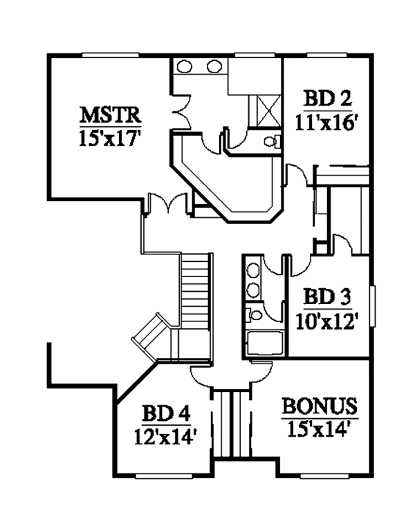 Contemporary Floor Plan - Upper Floor Plan #951-6