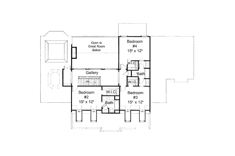 Home Plan - Floor Plan - Upper Floor for Classical House Plan #429-127 - 4 bed, 3.5 bath